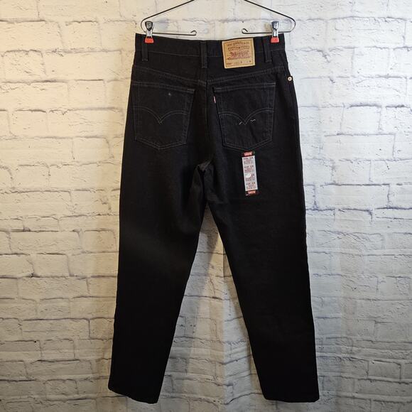 NWT Vintage 90s Levi's 550 Women’s Red Tab Relaxed Tapered Black Jeans 12 USA - Picture 4 of 8